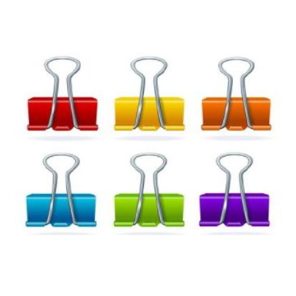 Colour Binder Clips 32mm (12 pcs)