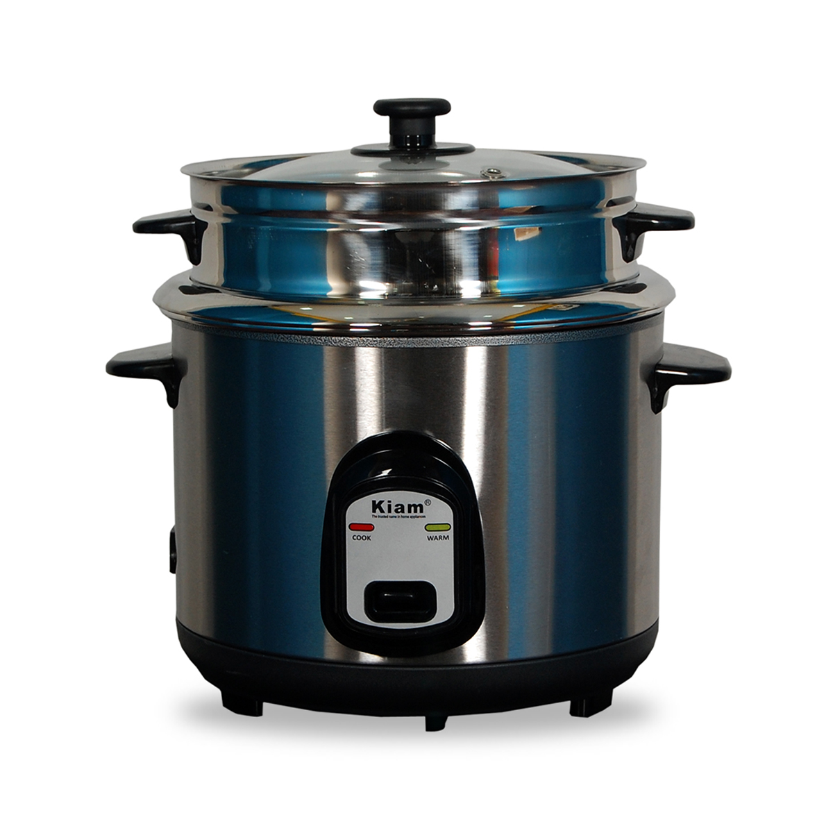 KIAM Steel Double SS Bati Straight Rice Cooker
