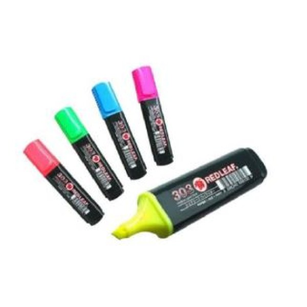 Red Leaf Highlighter Pen Set (5 Colours)